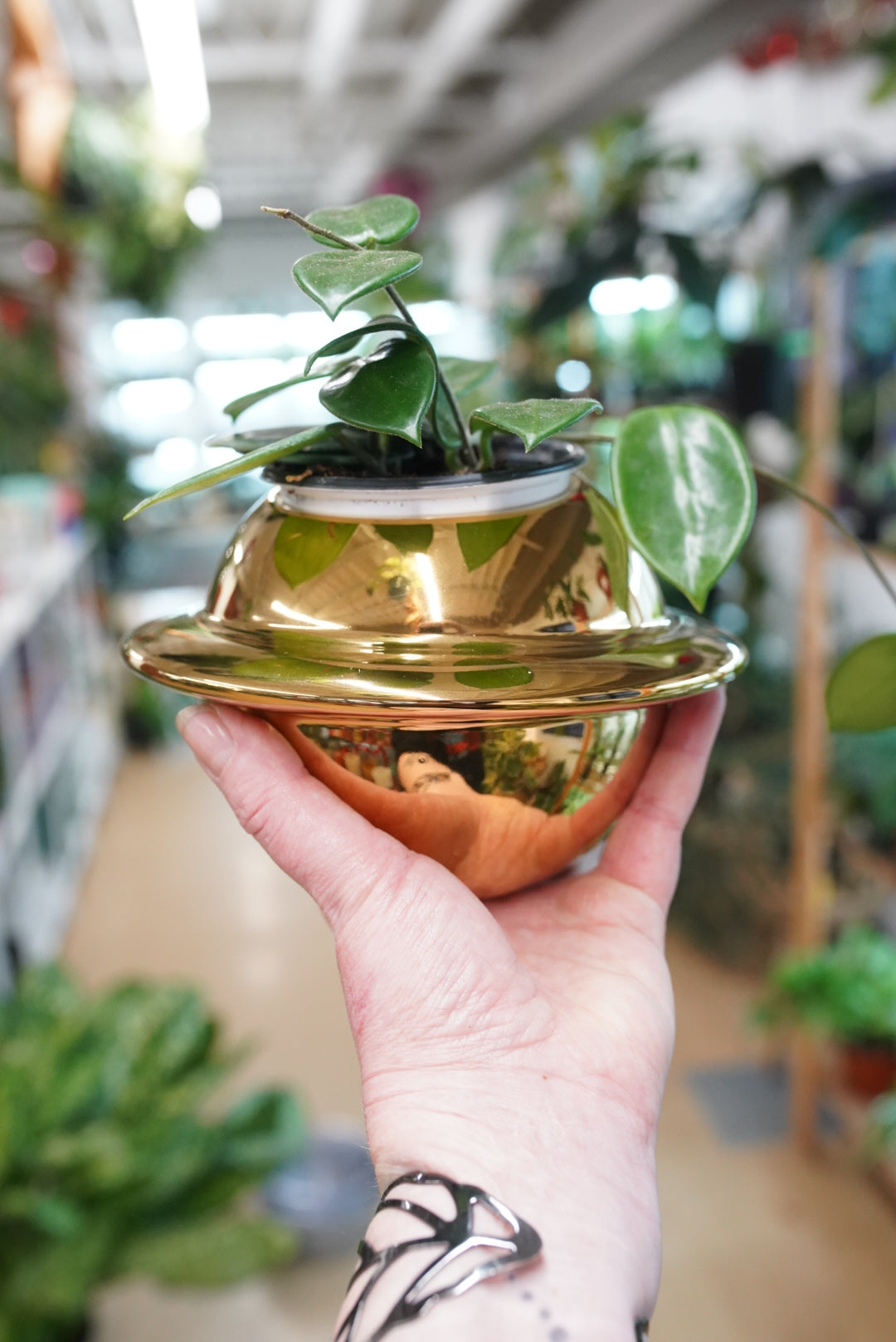 Gold Saturn Planter