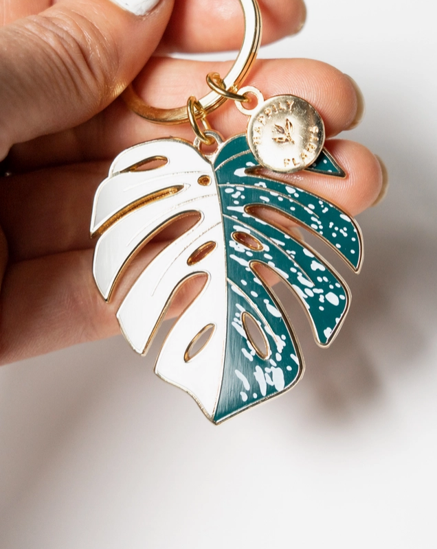 Monstera 'albo Variegata' Plant Keychain