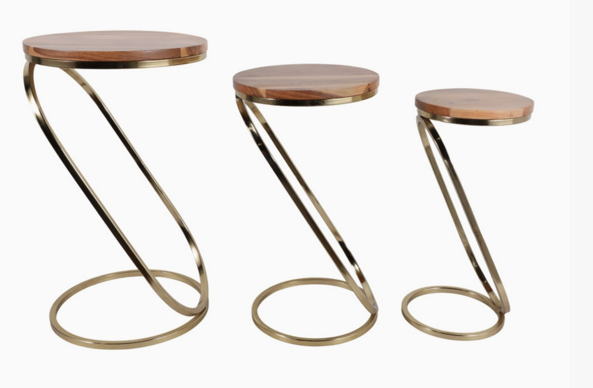 Gold Metal Sled Plant Stand