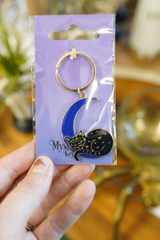 Mystic Mog Black Cat Keyrings