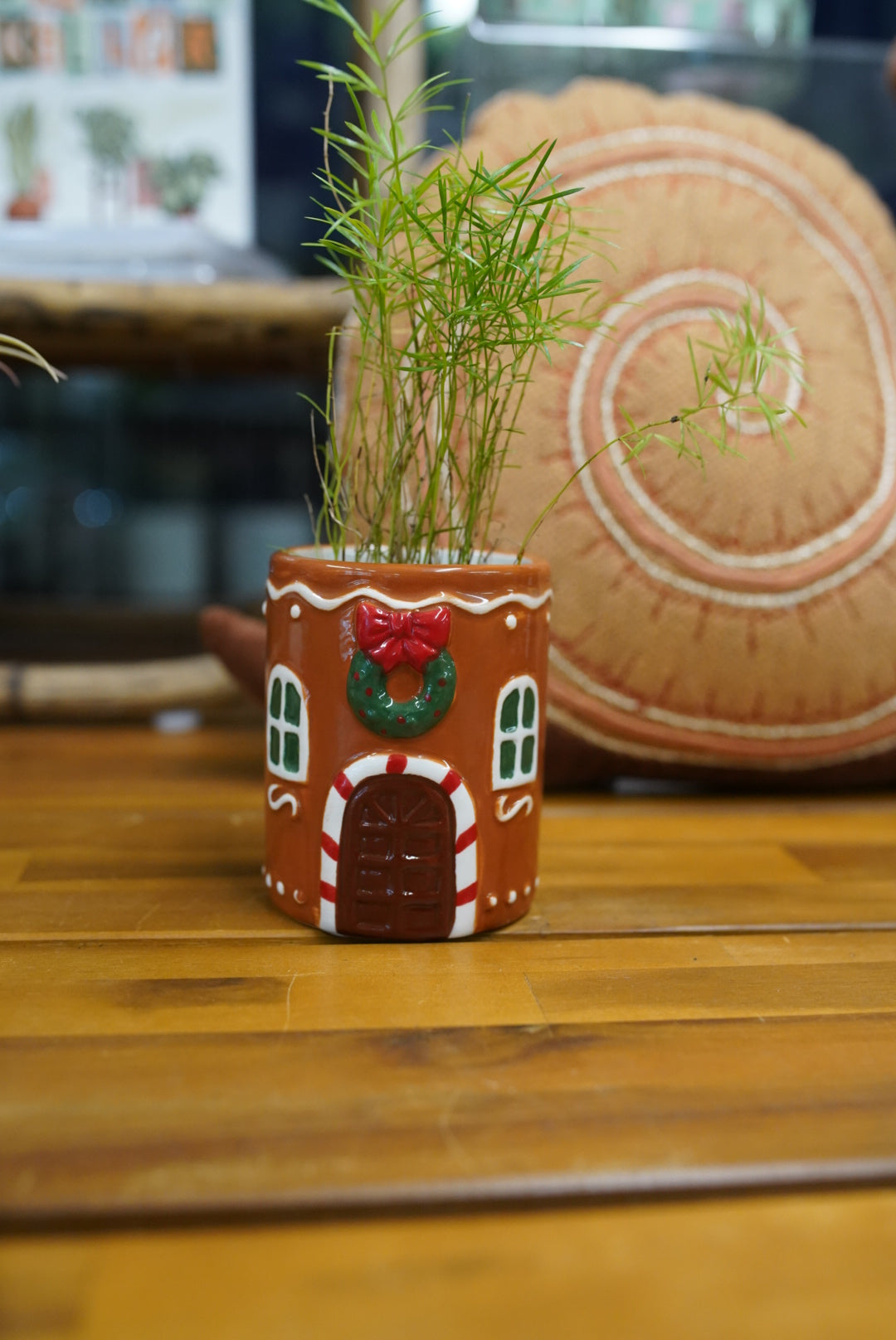 Gingerbread house planter
