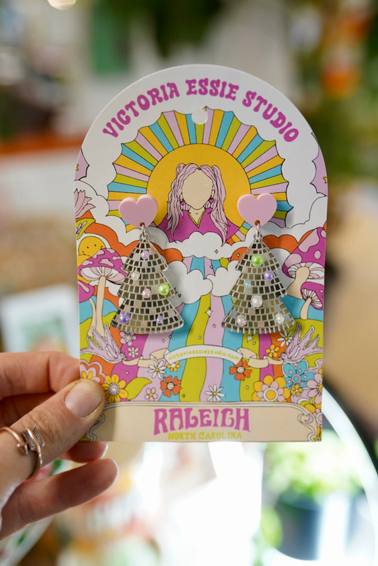 Disco Christmas Tree Earrings