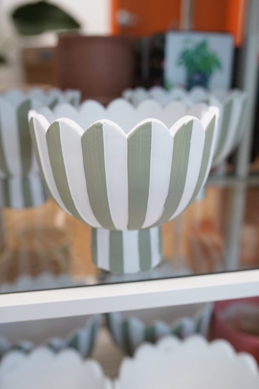 Scallop Edge Striped Planter