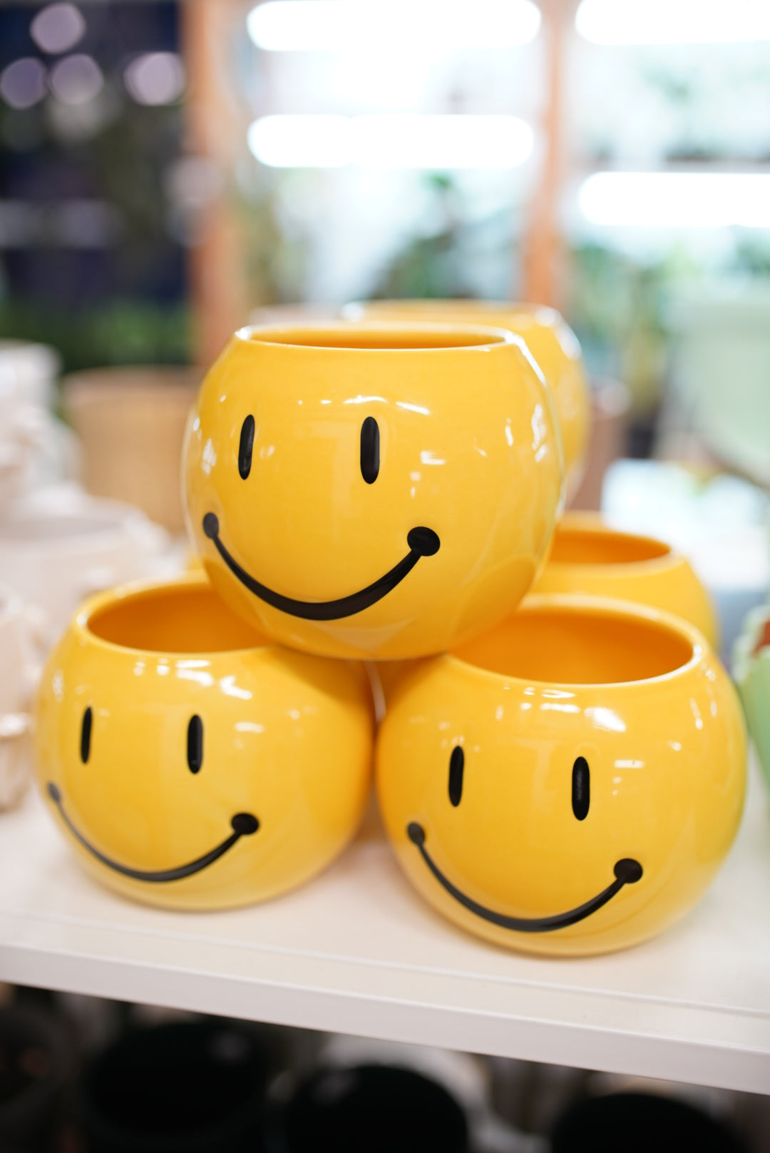 Yellow Smiley Face Planter
