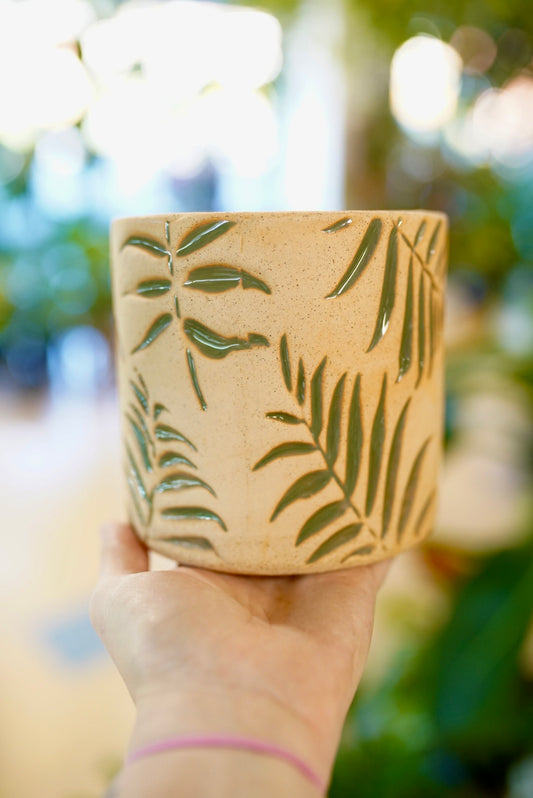 Etched Fern Planter