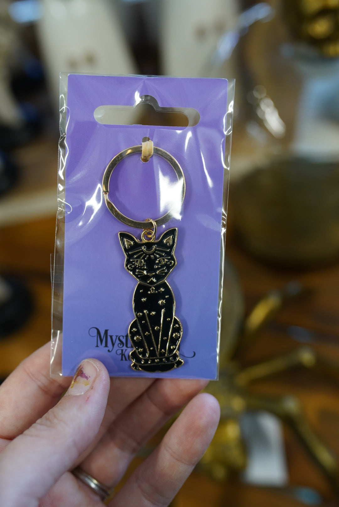 Mystic Mog Black Cat Keyrings