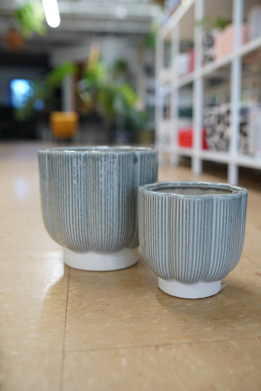 Scalloped Ceramic Planter