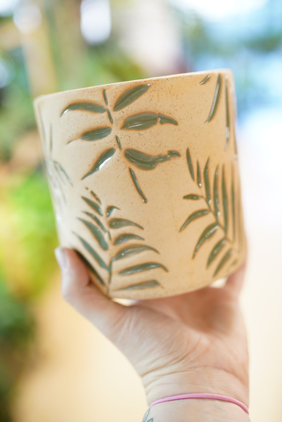 Etched Fern Planter