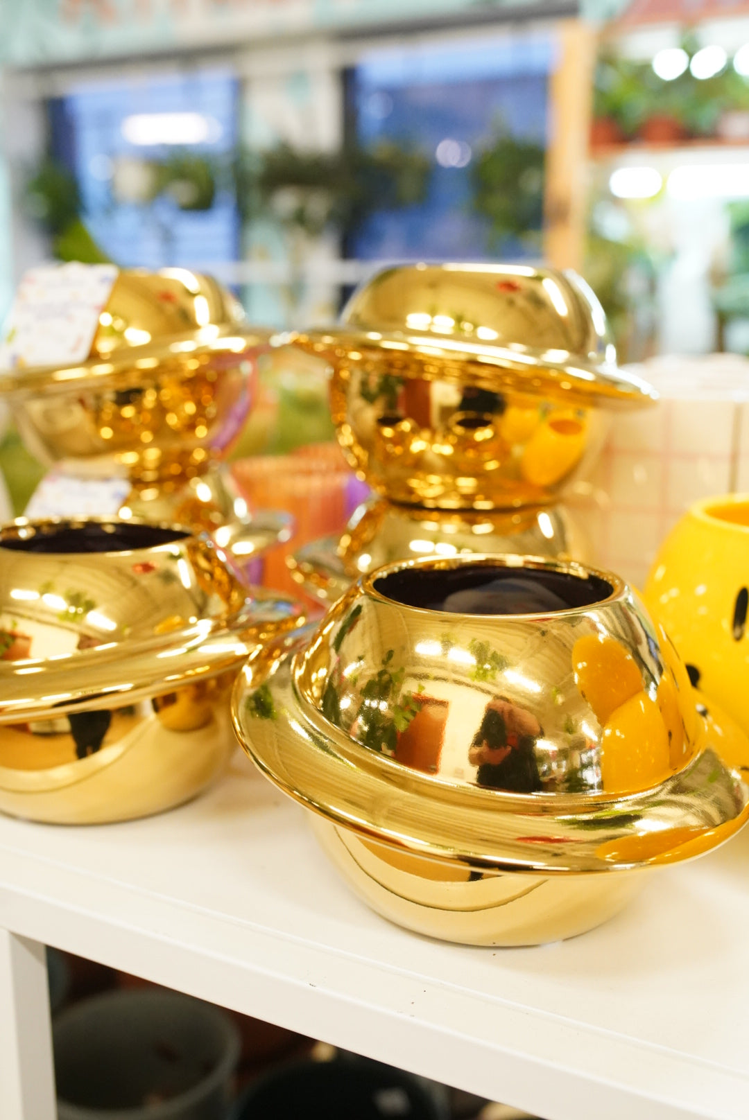 Gold Saturn Planter