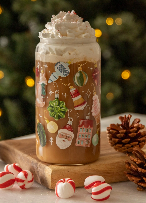 Glass Can Coffee Cups with Metal Straw