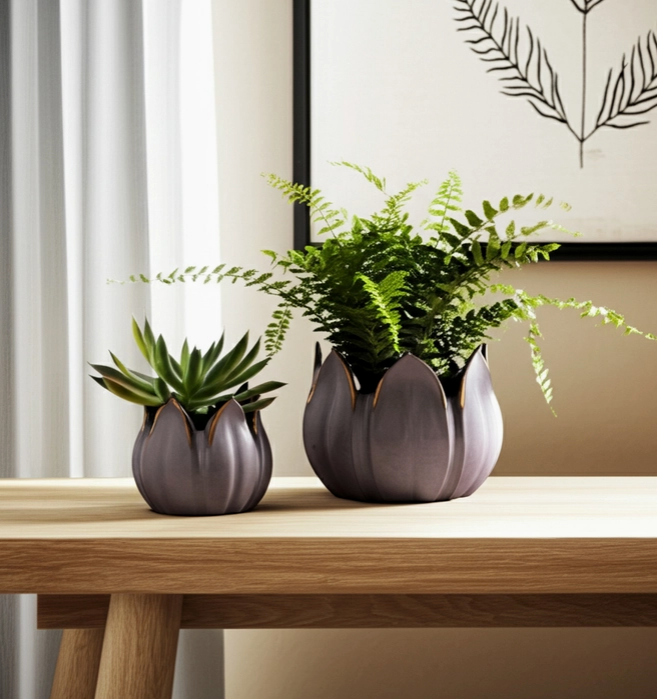 Ceramic Sculpted Petal Planters