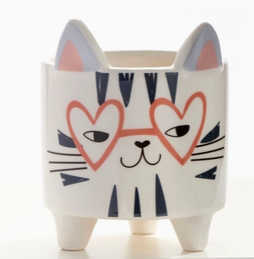 Footed Cat Planter