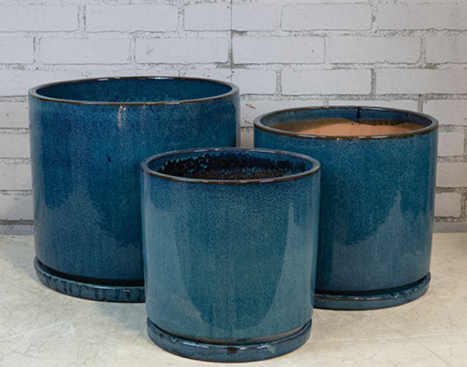 Helena Cylinder Planter w/ Saucer