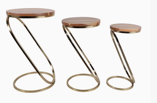 Gold Metal Sled Plant Stand