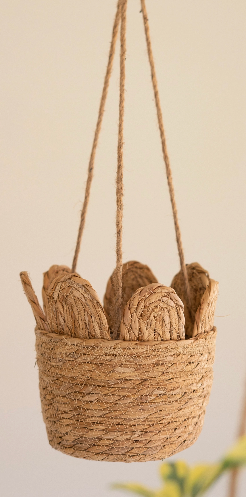 Woven Seagrass Hanging Planter Basket