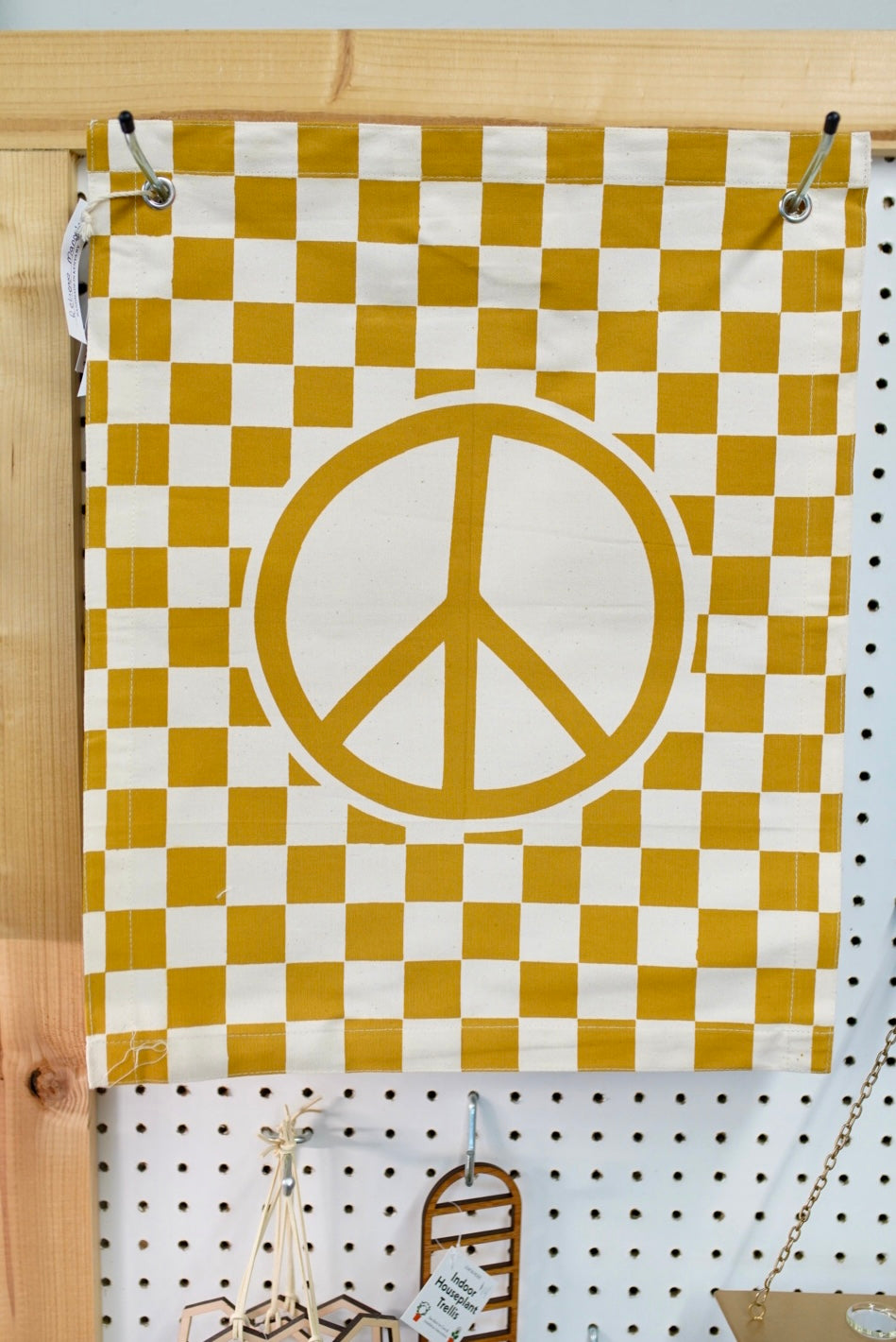 Checkered Peace Sign Banner