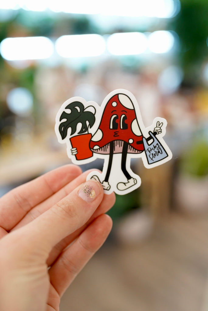 Rudy the Mushroom Mascot Sticker
