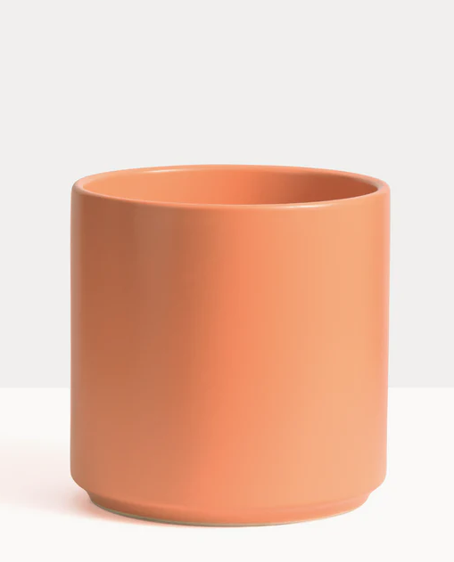 peach cylinder shaped modern planter