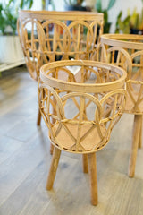 Open Weave Bamboo Plant Stands