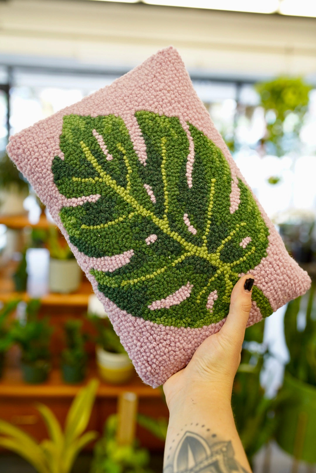 Monstera Leaf Hook Pillow